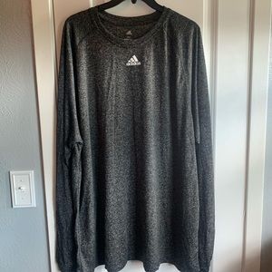 Adidas Black Heathered Long Sleeve Climalite Tee